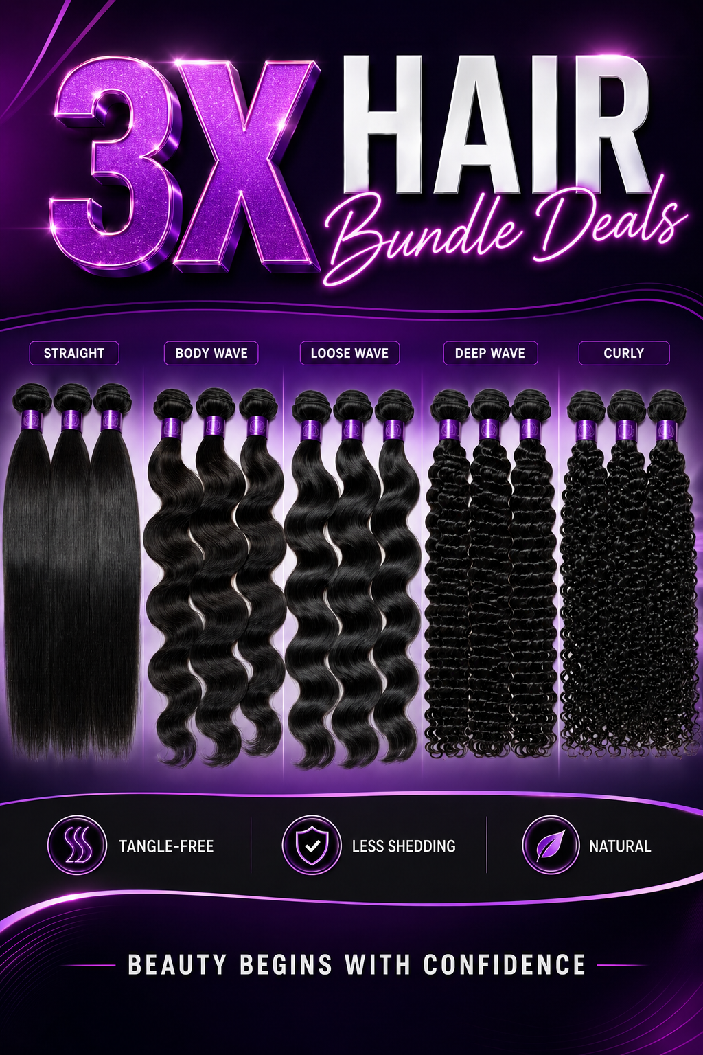 3X Hair Bundle Deals