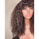 "Sale" New Indian Hair Micro Curly Bang Wig 18in